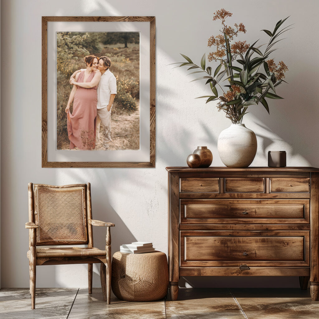 Fine Art Wandbild mit Babybauchfotografie als Erinnerung an die Schwangerschaft